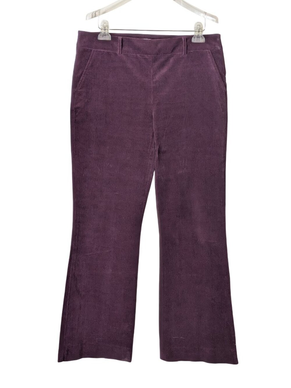 Kenar Purple Velour Kick Flare Pants Size 10